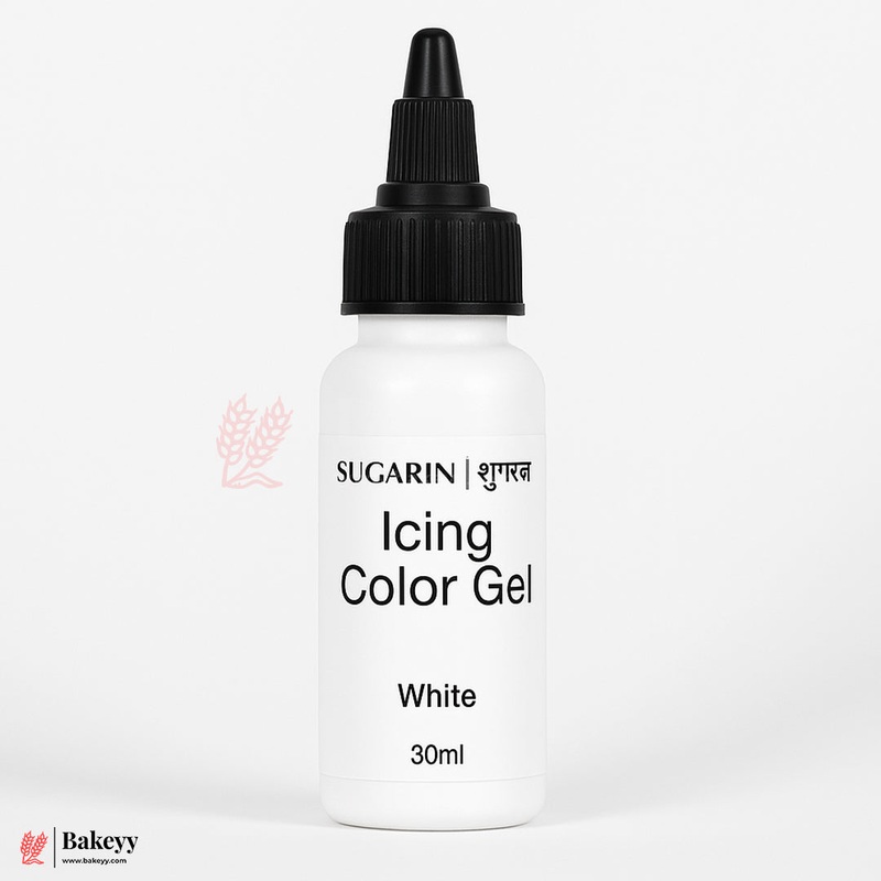 Sugarin White Icing Color Gel  30ml | Vibrant Food Gel Color for Cakes, Fondant & More
