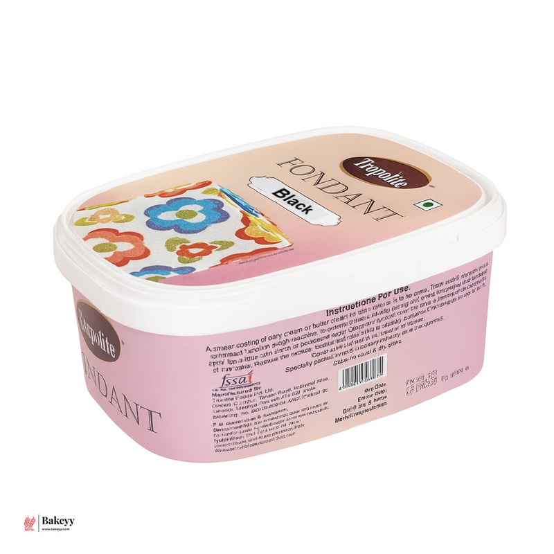 Tropolite Black Fondant  1kg | Ready-to-Roll Sugar Paste for Cake Decorating