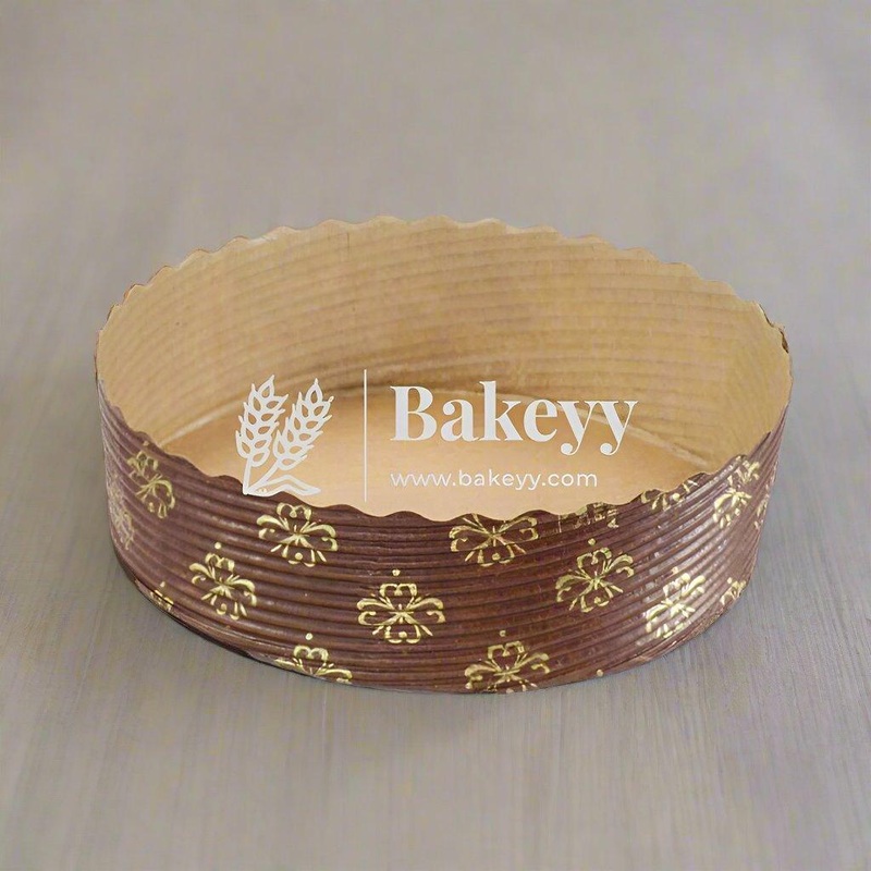 100 g Bake and Serve Round Mould  | Paper Baking Mould | Plum Cake Mould | Pack of 25 | Made In Italy