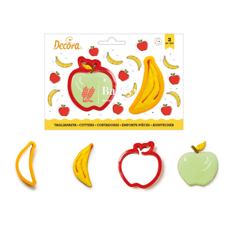 2 Pieces Apple and Banana Cookie Cutter| Perfect for Baking and DIY Craft Projects