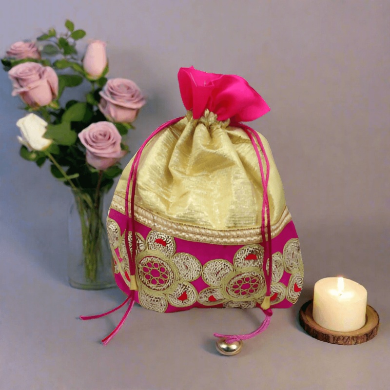 20x24 CM Design Potli Bag  | Multicolour | Pack Of 10