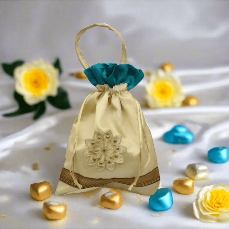 20x25 CM  Design potli Bag  | Multicolour | Pack Of 10