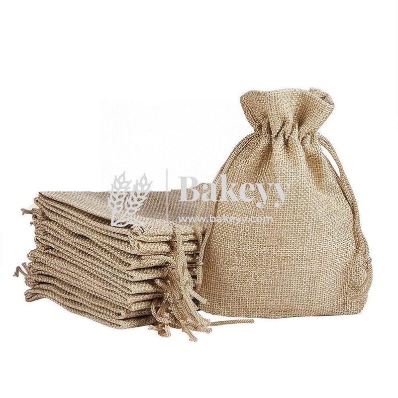 20x25 CM | Jute Potli Bag | Gift Return Gifts Bags| Natural Jute Colour | Drawstring Bags