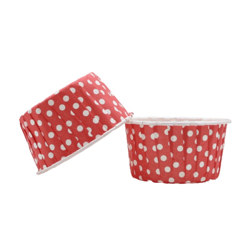 6240 Polka Dot Red Muffin Cup | Curl Edge | Cupcake Liner | Extra Large | Pack of 100