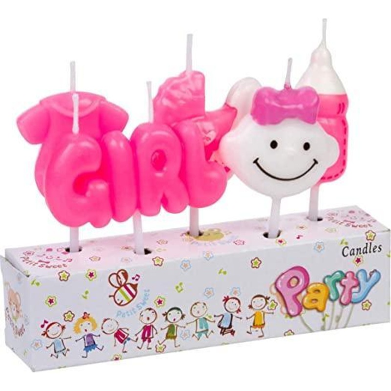 Baby Shower Girl  Candles Cake | 8 pcs | For Birthday, Baby Shower, Cake Decoration