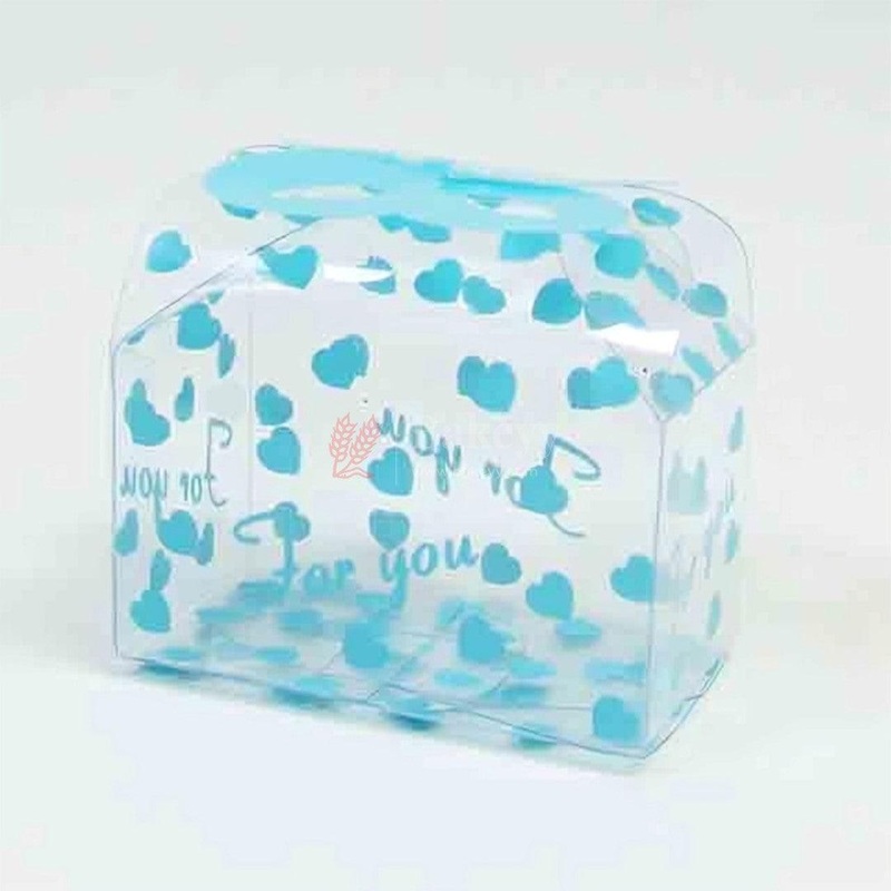 Blue Heart-Themed Gift Boxes with "For You" Text | PVC Chocolate Box | Gift Box | Goodie Box | J 21 | Pack of 10