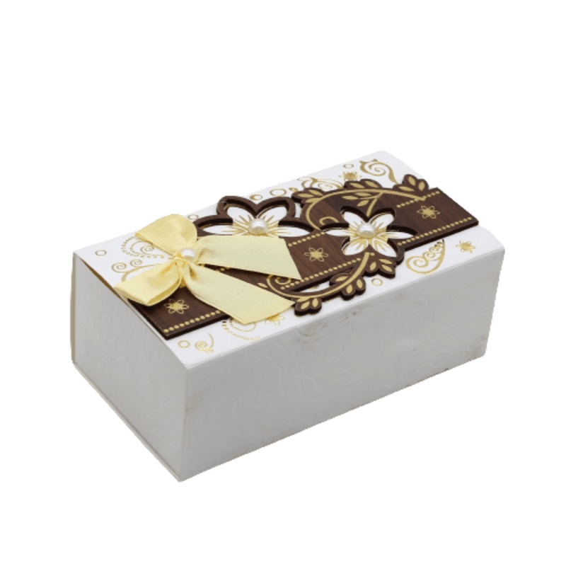 Gift Box | Pack Of 10 | Chocolate Packing Box | Return Gift Box | Gold & White Colour