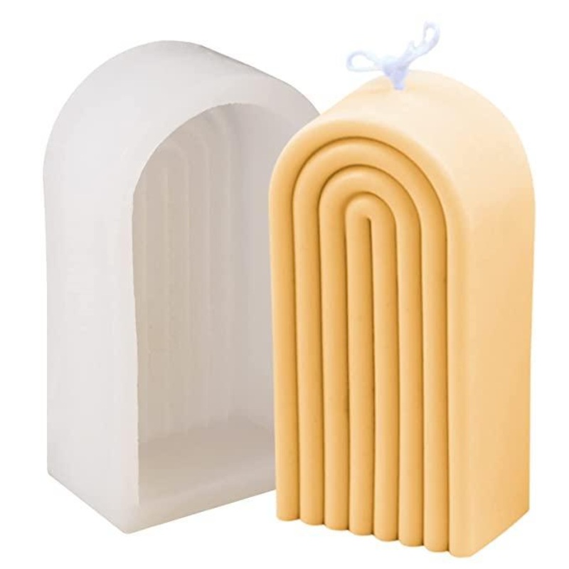 ONNPNN Geometric Rainbow Candle Mold,| Cake Mould Fondant Decorating Cake