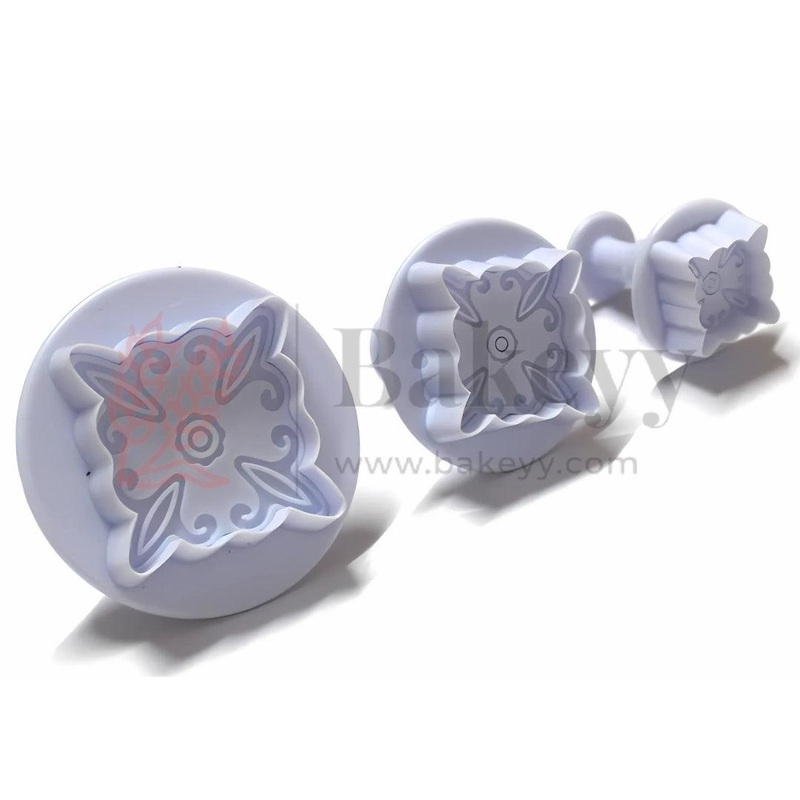 Periwinkle Plunger Cutter| Plastic Cutter | Perfect for Cookie Making, Fondant Decoration, DIY Art Projects| Set of 3