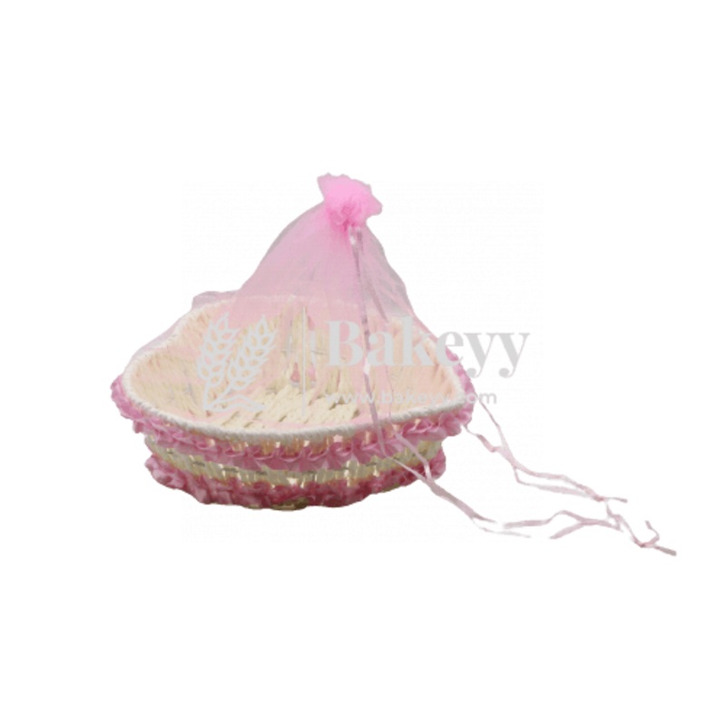 Pink Heart Net Basket | Hamper Basket | Large