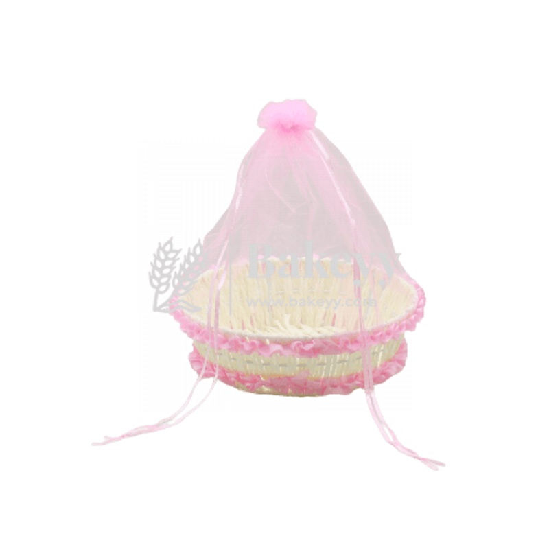 Pink Round Net Basket | Hamper Basket | Large