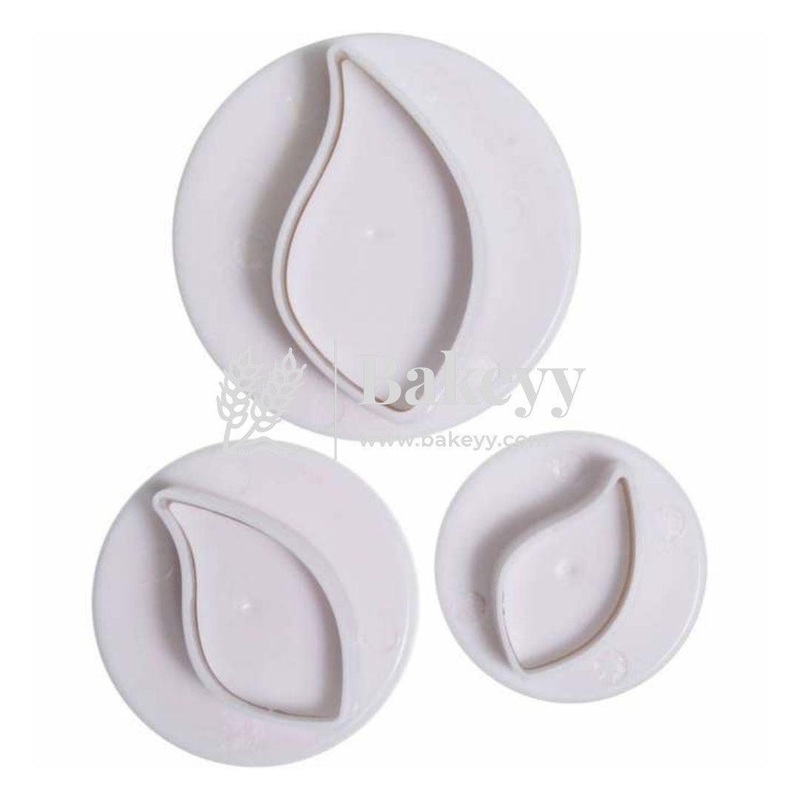 Plain Leaf Plunger Cutter | Fondant Cutter | 3 Pcs | Cookie Cutter