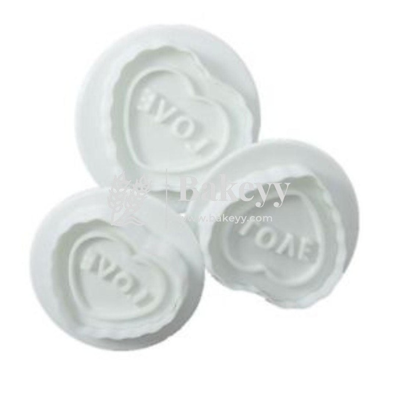 Plunger Cutter  Periwinkle - Heart Shape  | Plastic Cutter | 3 Pcs
