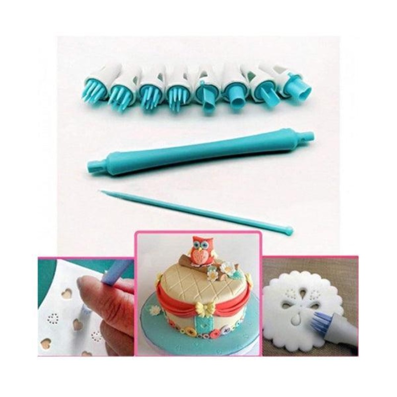 Plunger Cutter Tool Set for Fondant Sugarpaste Gumpaste Decorations | Plastic Cutter | 10 Pcs