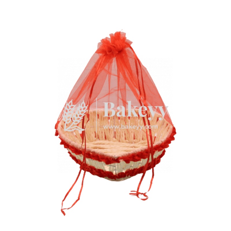 Red Heart Net Basket | Hamper Basket | Medium