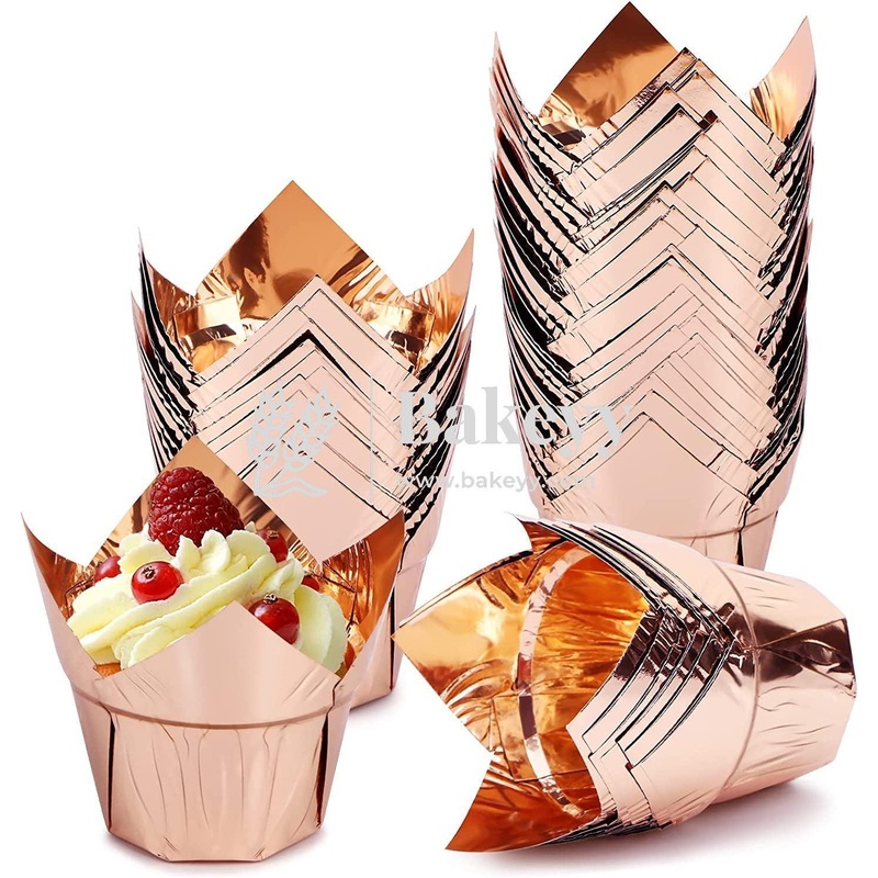 Rose Gold Tulip Cup | Pack of 50 | Muffin Cup | Cupcake Liners