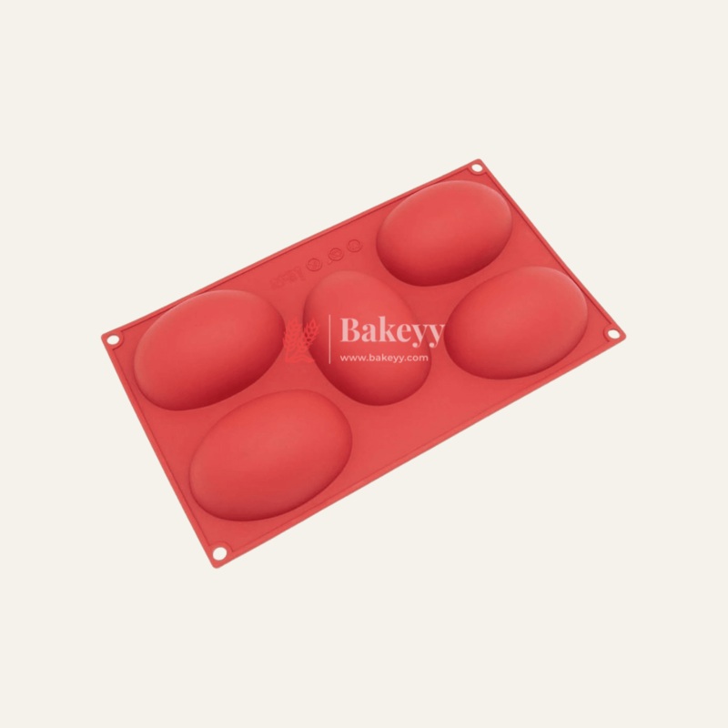Silicone 5 Cavity Half Egg Shape Soap Mold for Soap Making Idli Truffles Chocolate