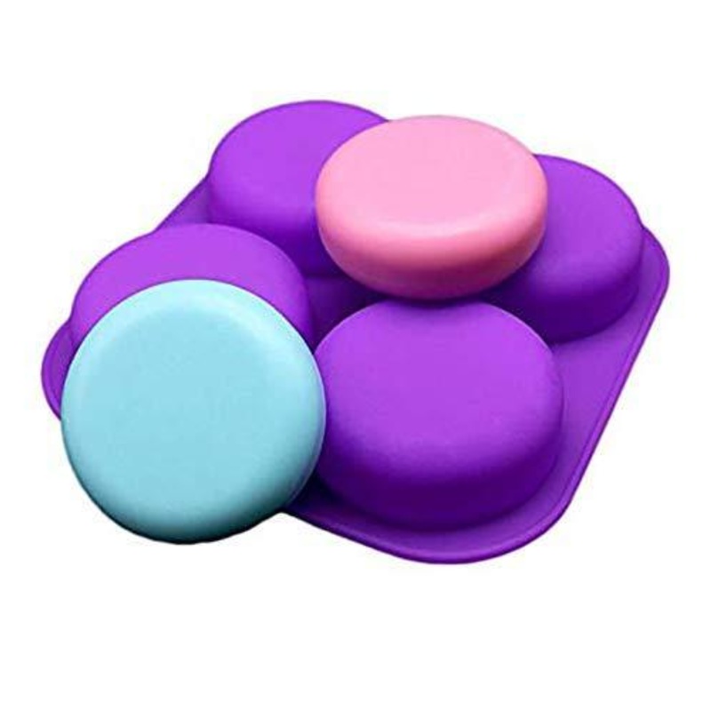 Silicone Mould 4 Cavities Plain Round Shape Mould