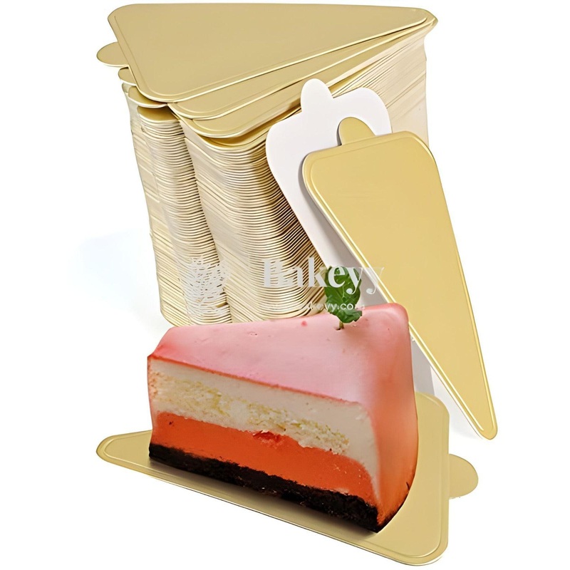 Triangle Pastry Base Mousse Cake Boards Gold (24 pcs)