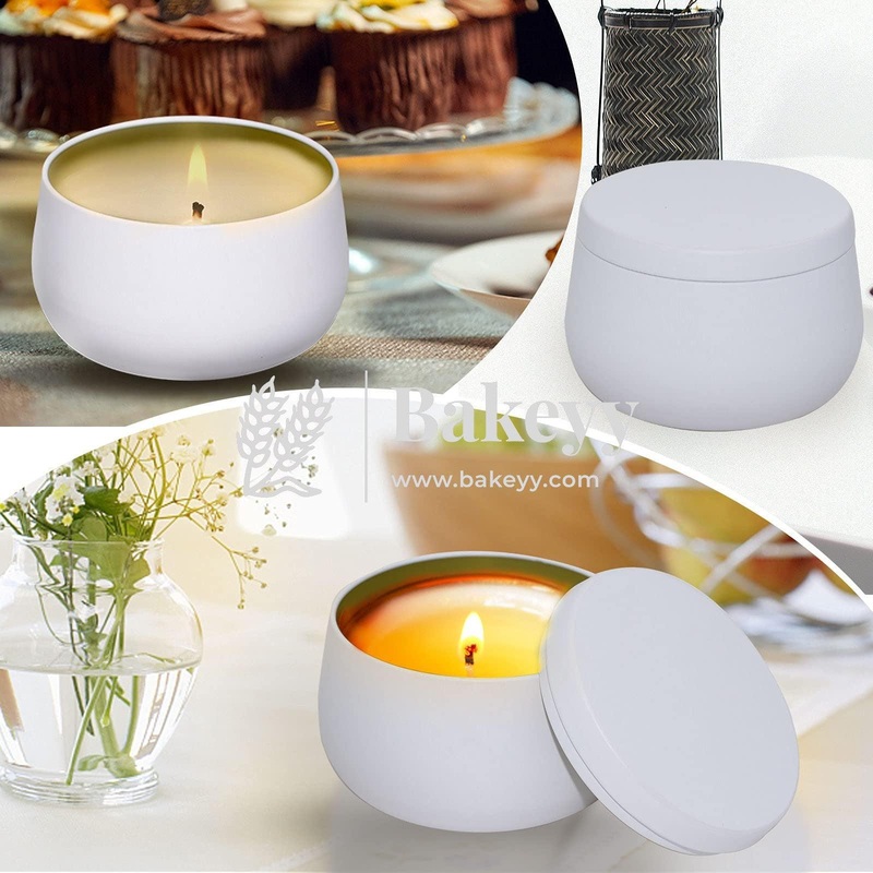 White Candle Tin Box| 5x7.5cm | Empty Decorative Tin Box | Chocolate Box | Candy Box | Gift Box | Pack Of 8