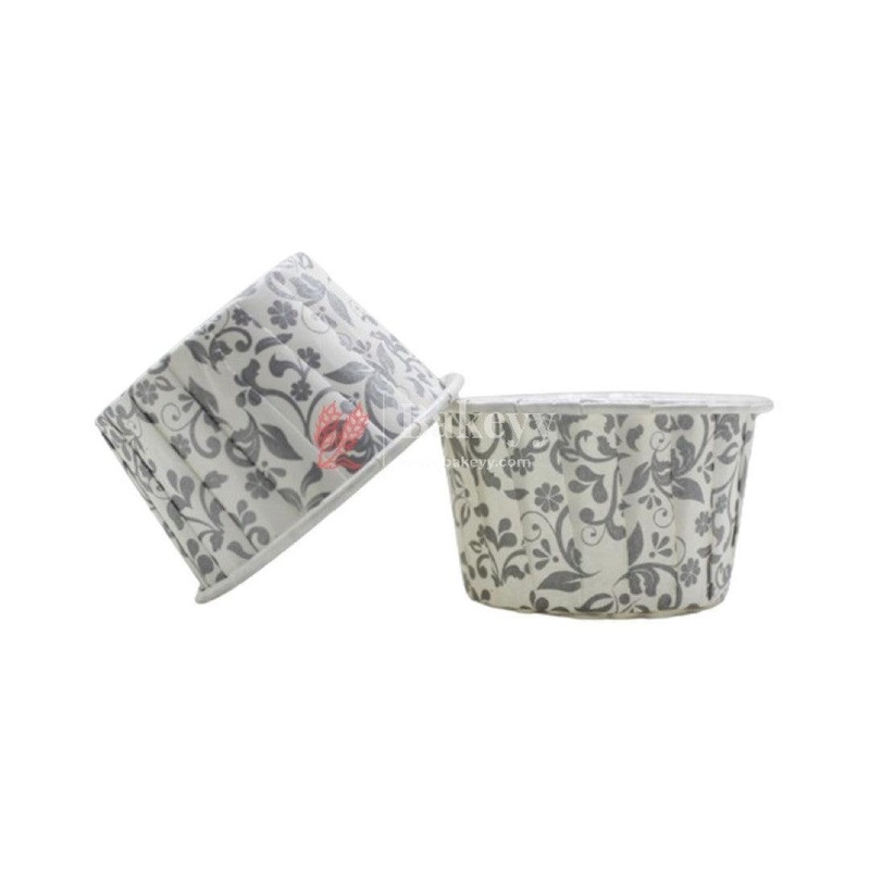 4435 White Floral Muffin Cup | Curl Edge | Cupcake Liner | Medium | Pack of 100