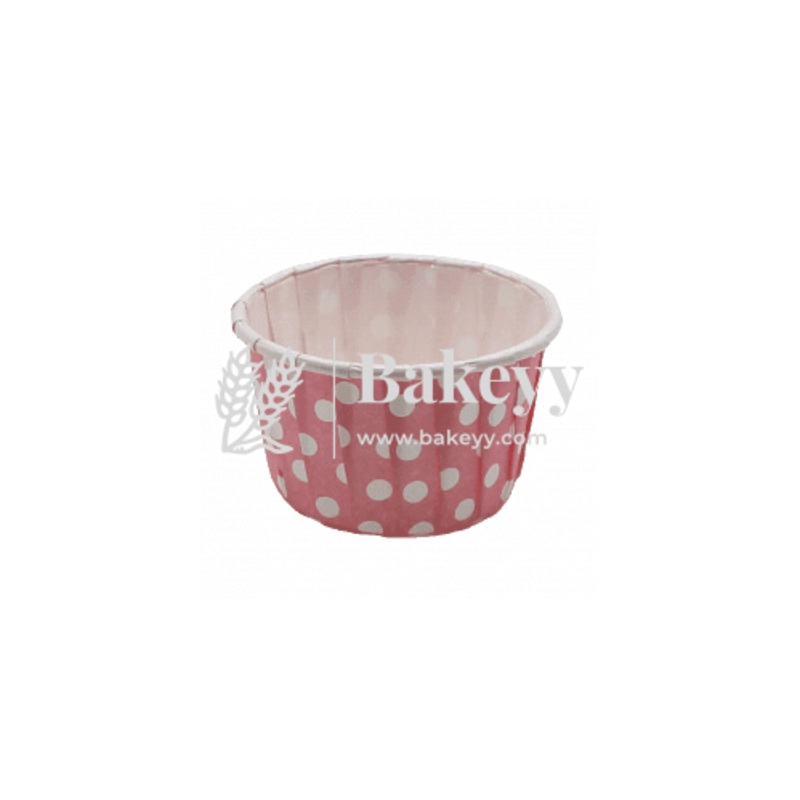 6240 Pink Dotted Muffin Cup |Pack of 100| Curl Edge | Cupcake Liner | Extra Large