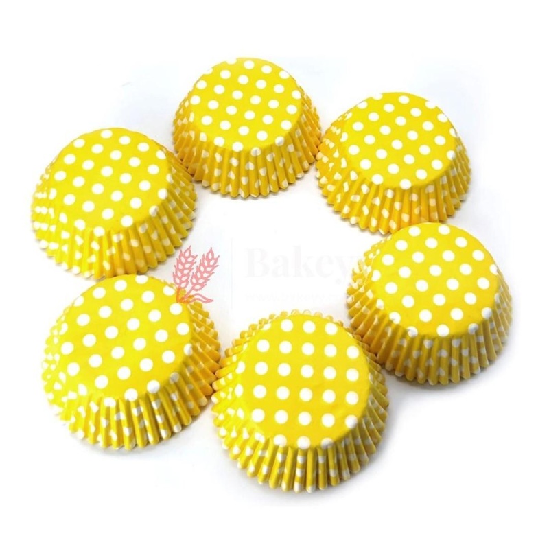 Bake and Serve Round Cupcake Mould  | Paper Thick Baking Mould | Yellow Color | Pack of 300