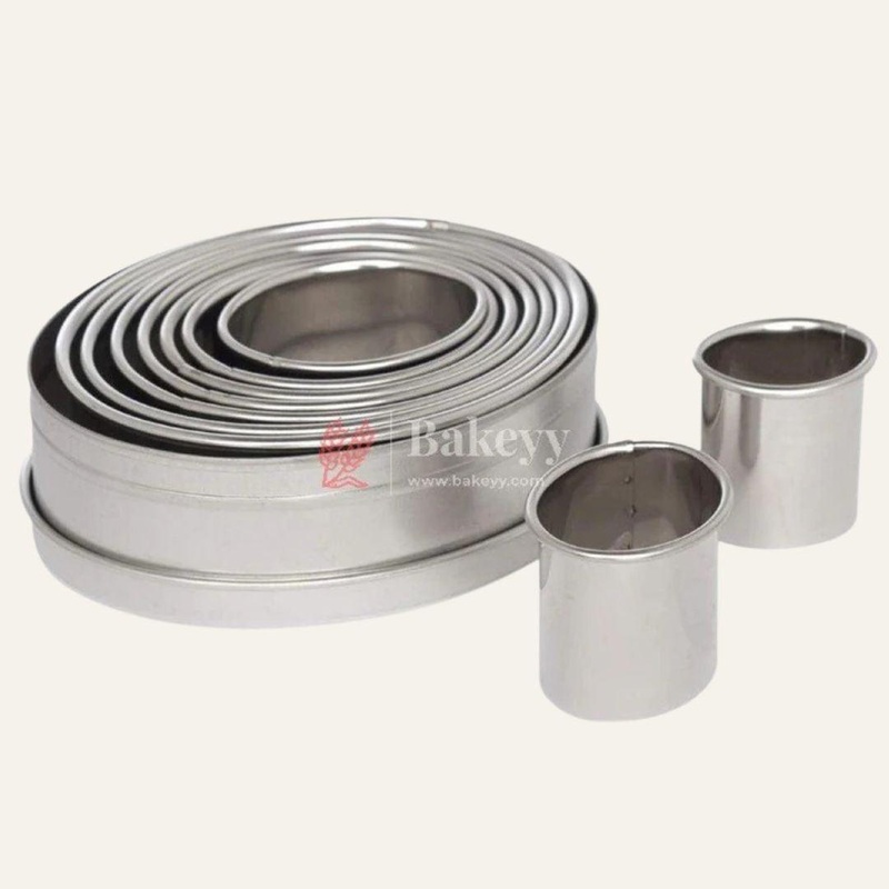 Baking equipment's Stainless Steel Commercial Oval Cookie Cutter (Set of 8 Cutters)