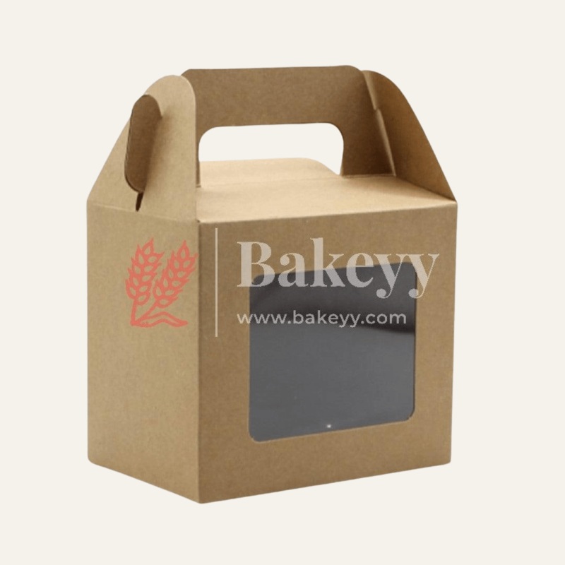Brownie Kraft Hand Cake Box, DIY Gift Box, Cookie Boxes, Biscuit Boxes | Pack of 10
