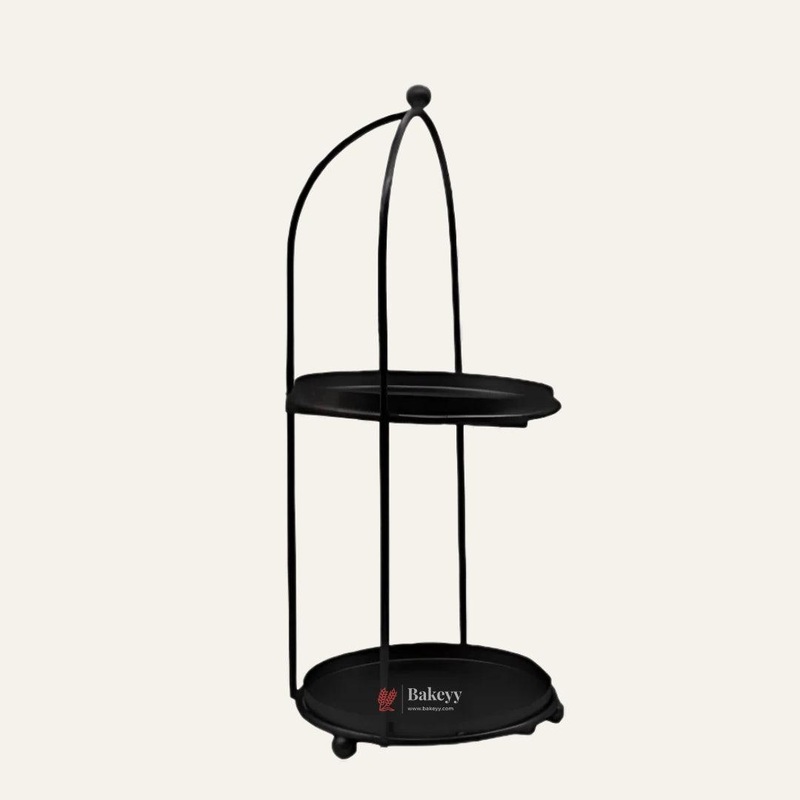 Handicrafts Black Metal Cake Stand  Tier Cake Stand  Side Bar Floating Tier Spacer