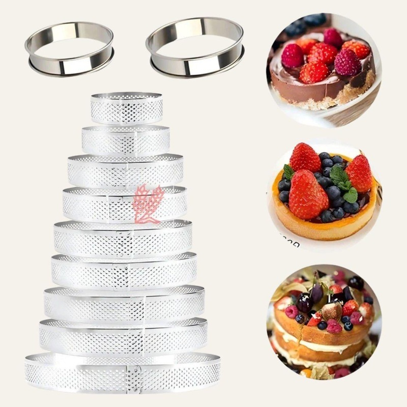 Perforated Round Tart Ring | Round  | Set of 9