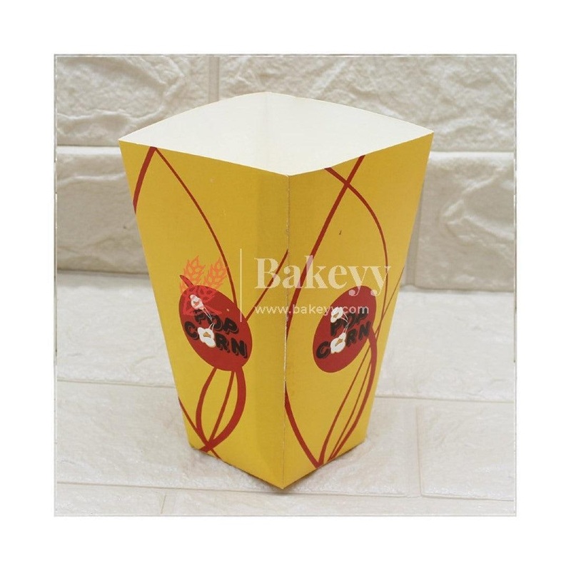 Popcorn Box | Hotel | Canteen| Yellow |Restaurants Box- Pack of 50