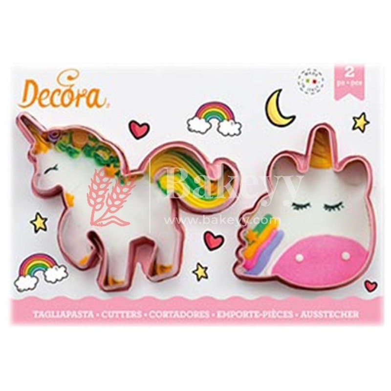 Unicorn Cookie Cutters Set of Two, Biscuit, Pastry, Fondant Cutters