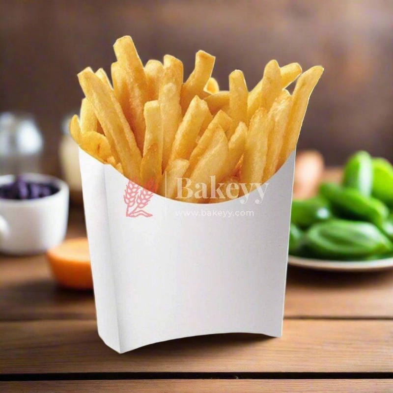 White Disposable French Fries Paper Box | Pack of 30|