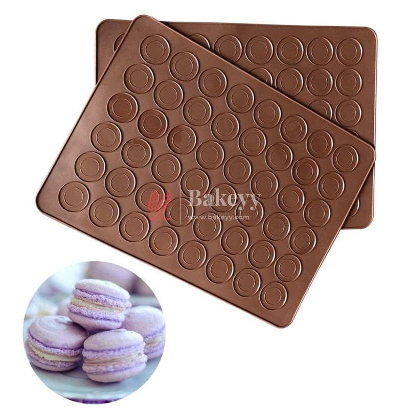1 Piece-38.5x28 cm Silicone Macron Baking Mats, Non-Stick Silicone Baking Mats, Food Safe Baking Mat, Great For Macron, Cookies, Bread, Pastry, Dessert (48 Cavity)