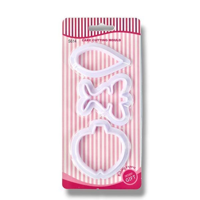 3 pcs Cake Cutting Mold Set Plastic Fondant Cookie Cutters