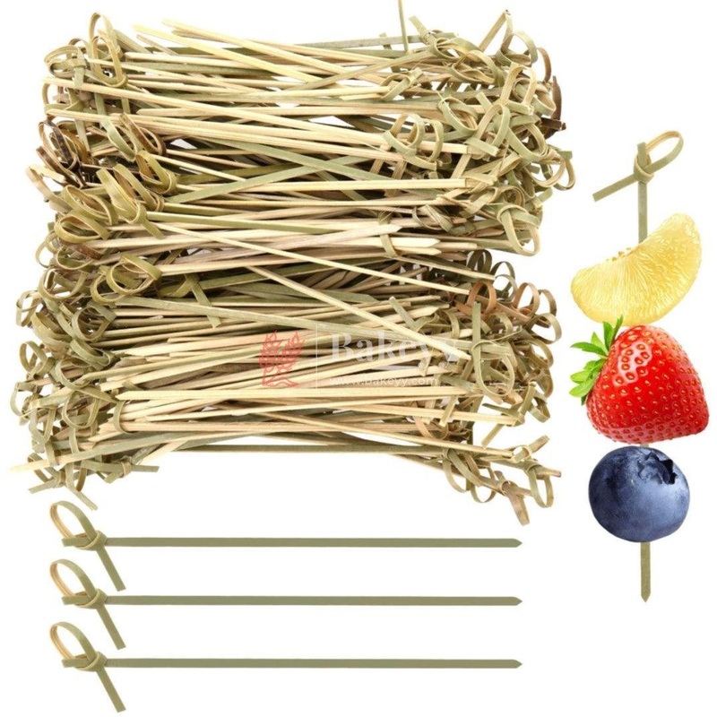 6 Inch Bamboo Knot Picks | Cocktail Skewers Eco Friendly Completely Biodegradable | Adding Cocktail | Pack Of 100