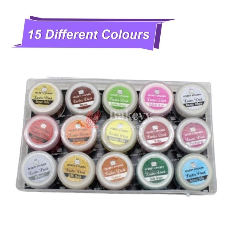Bake haven Glitter dust, Nontoxic Matte Finish Color | Pack of 15 Different Colors