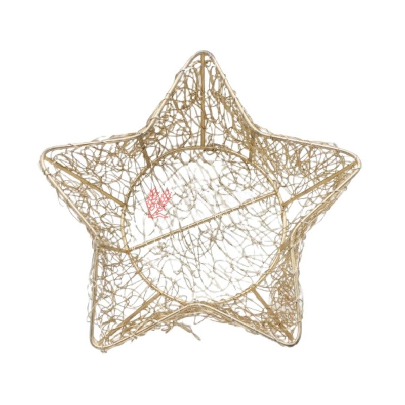Decorative Gold Metal Hamper Basket For Gifting Star | Extra Large