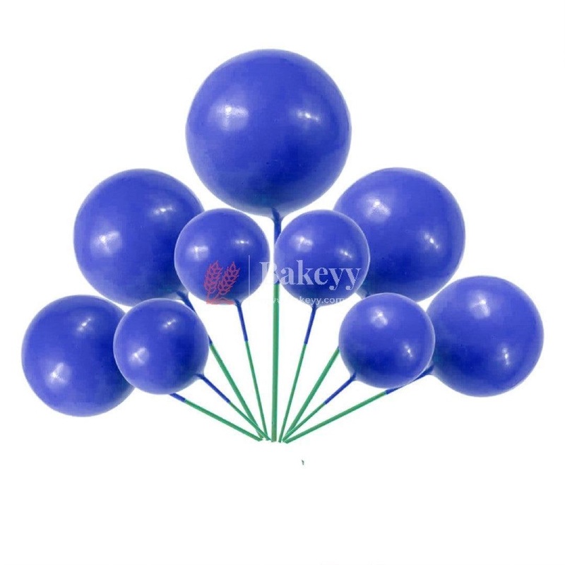Faux Ball Blue Round Ball Topper For Cake and Cupcake Decoration