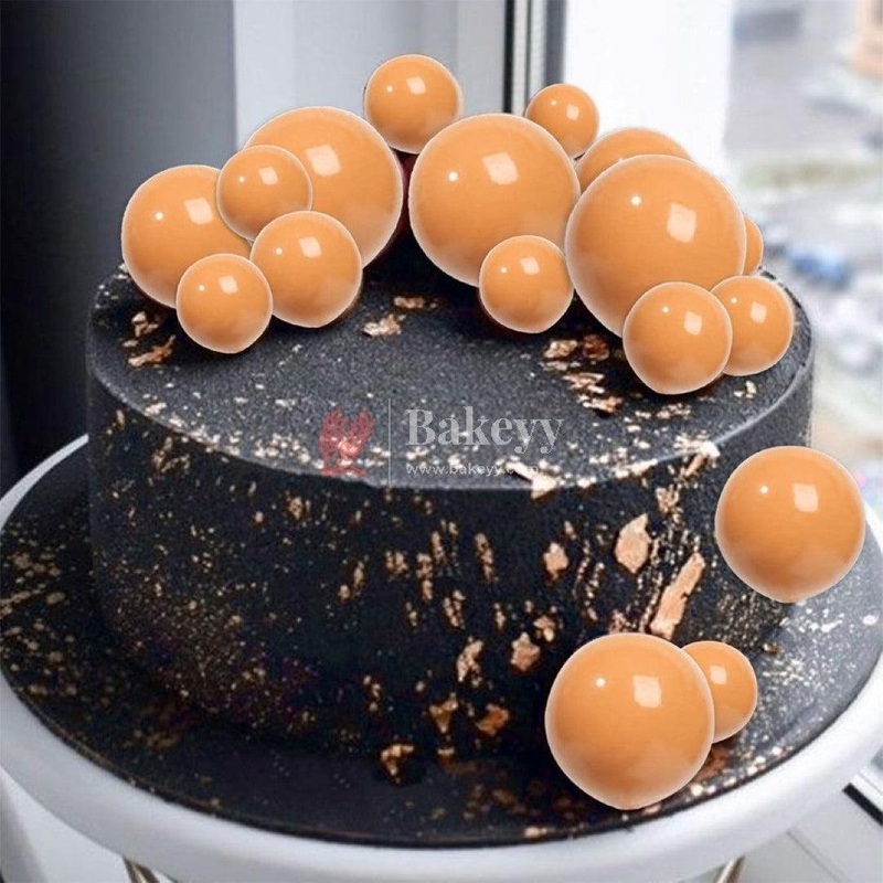 Faux Ball Orange Round Ball Topper For Cake and Cupcake Decoration