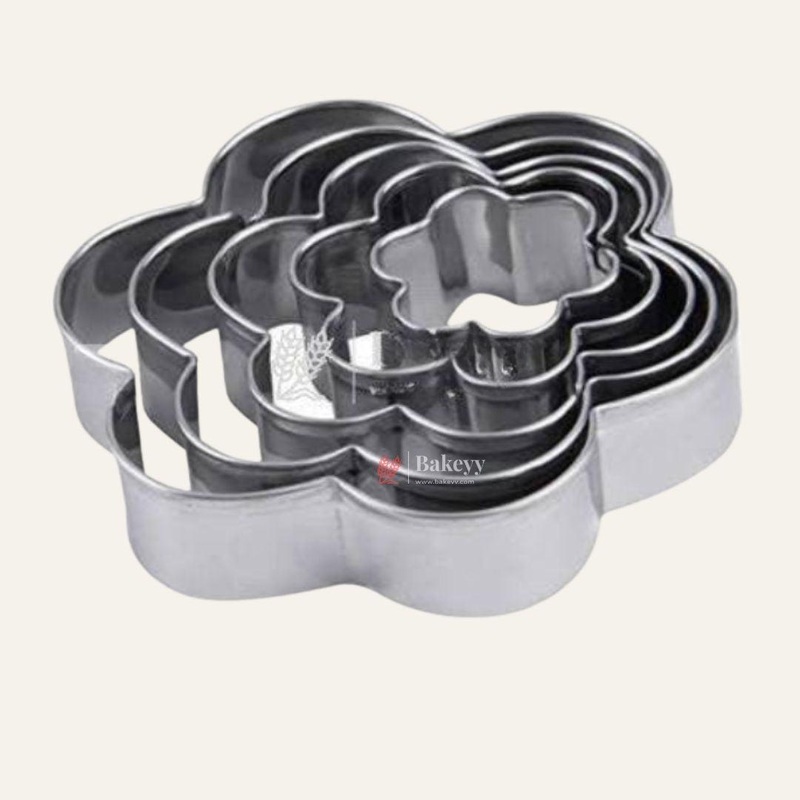Flower Shape Cookie Cutter | Set Of 5 Stainless Steel Star Cutter Pancake Mould