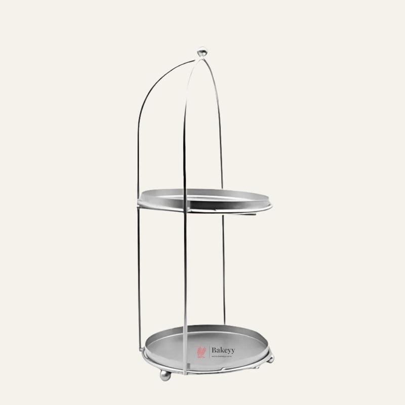 Handicrafts White Metal Cake Stand  Tier Cake Stand  Side Bar Floating Tier Spacer