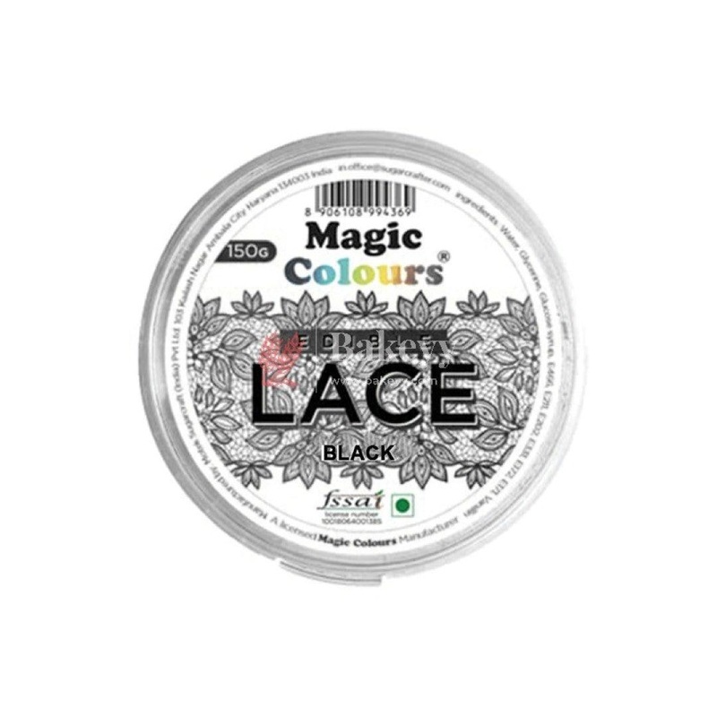 Magic Colors Edible Lace | Edible Lace Paste Colours | Black | 150g