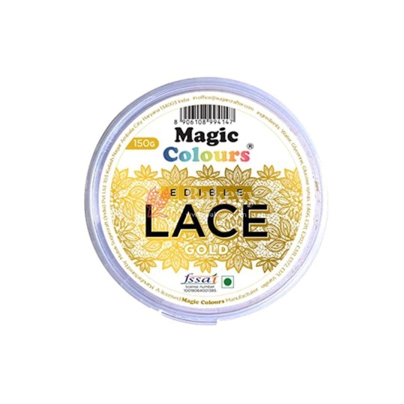 Magic Colors Edible Lace | Edible Lace Paste Colours | Gold | 150g