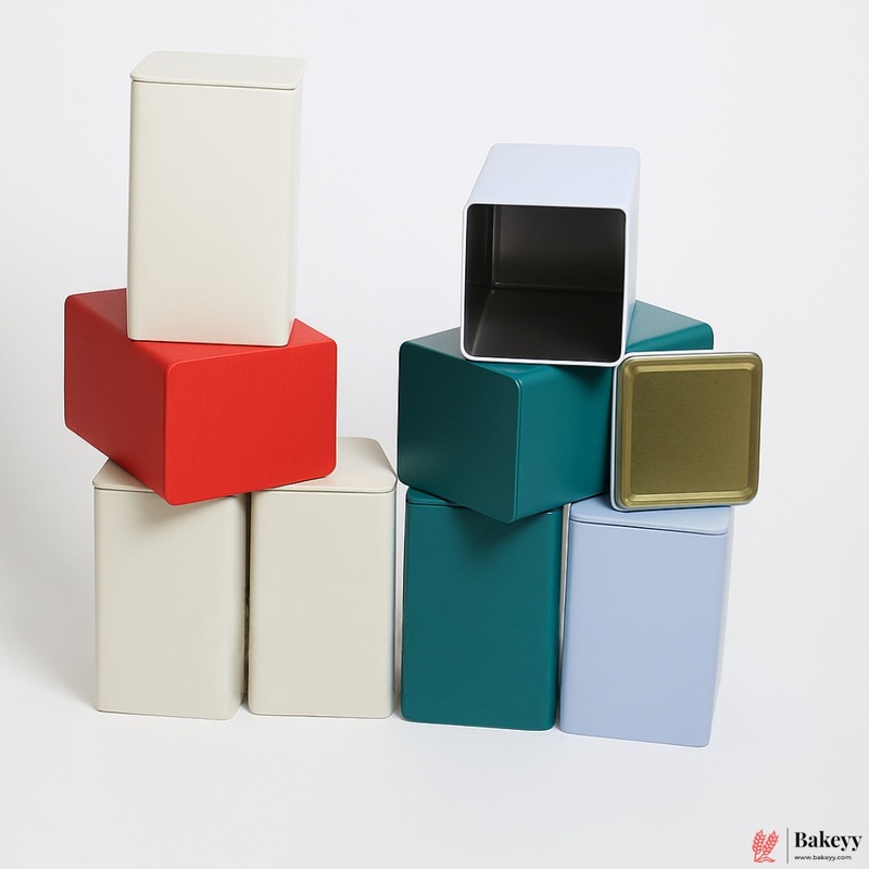 Premium Tin Box  9x9x15cm| Perfect for Gifting  Candies, Chocolates, Dry Fruits |(1 Pc)