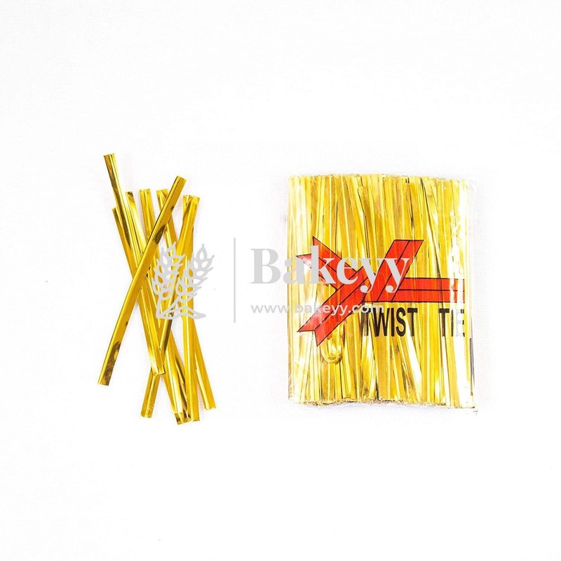 Ribbon Twist Ties | Gold Colour | Twister For Chocolate Packaging