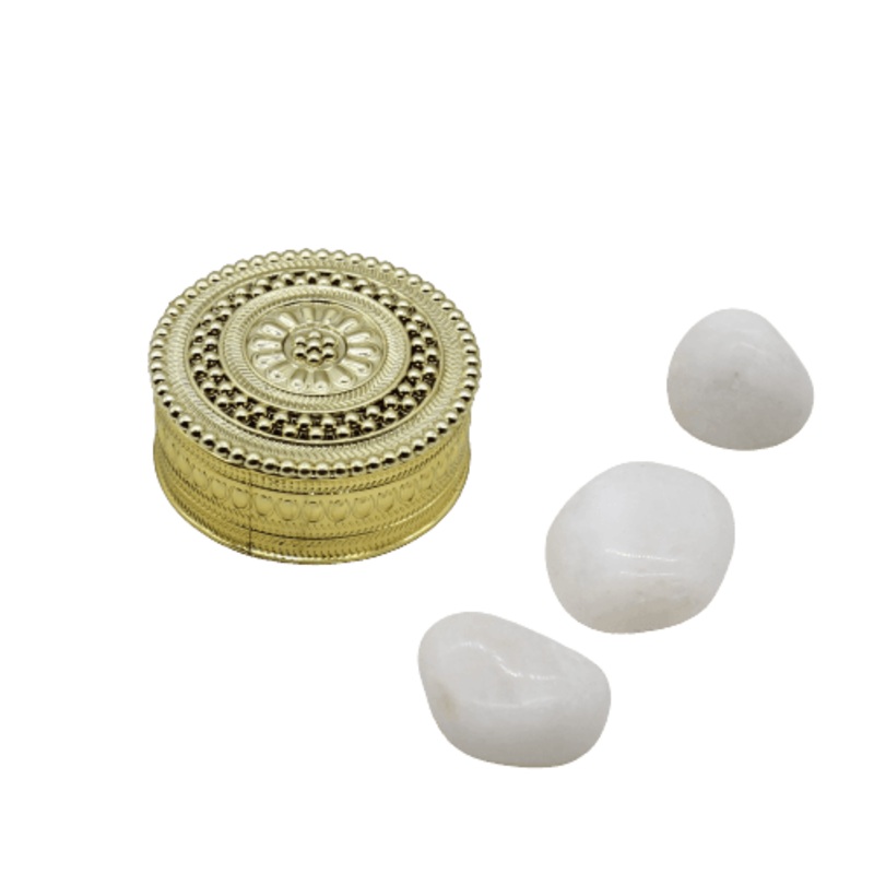Round Designer Net Potli Fibre Decorative Basket | Gold Colour| 1 Pc