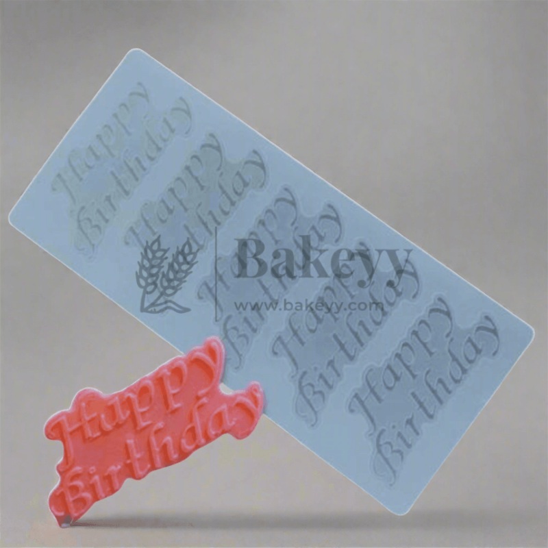 Silicon Garnishing Transfer Sheet Mould Happy Birthday Shape Design 5 in 1