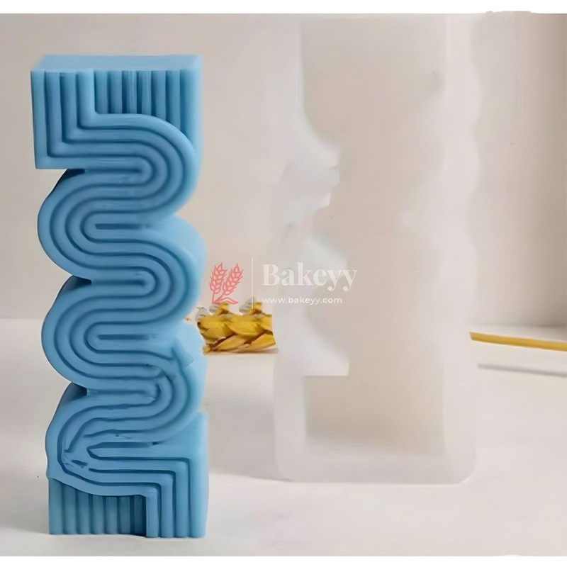 Small Geometric Wavy Stripe Shape Candle Silicone Mold